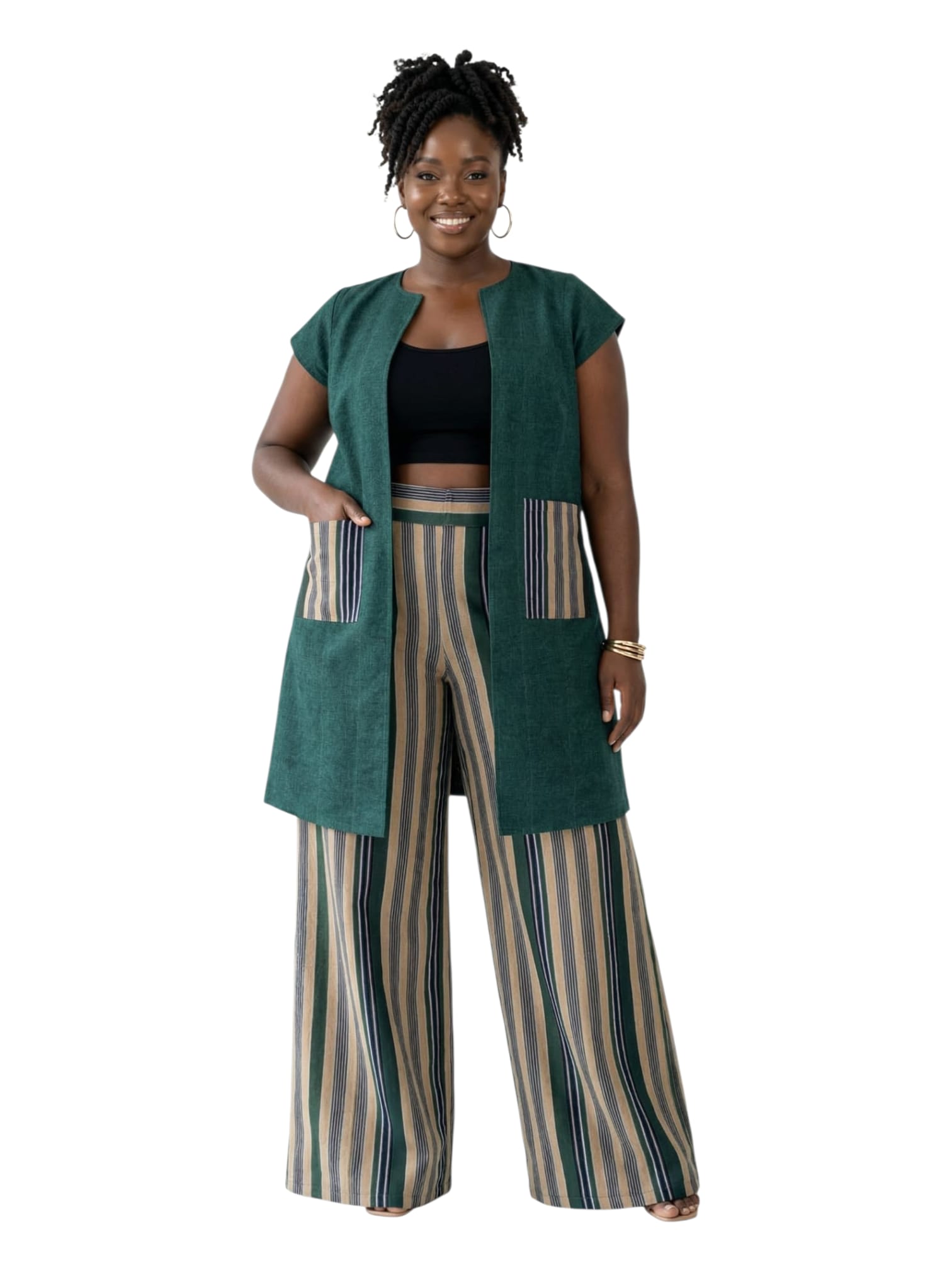 Zuri Emerald Asoke Striped Two-Piece Set
