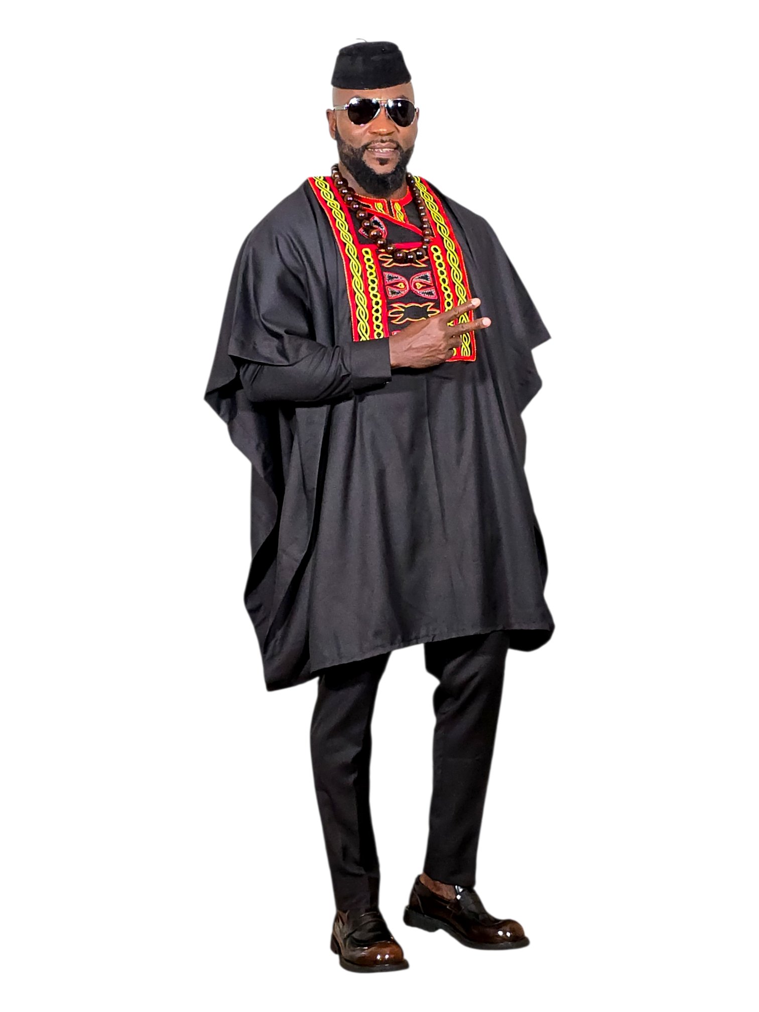 Man in a black Toghu agbada